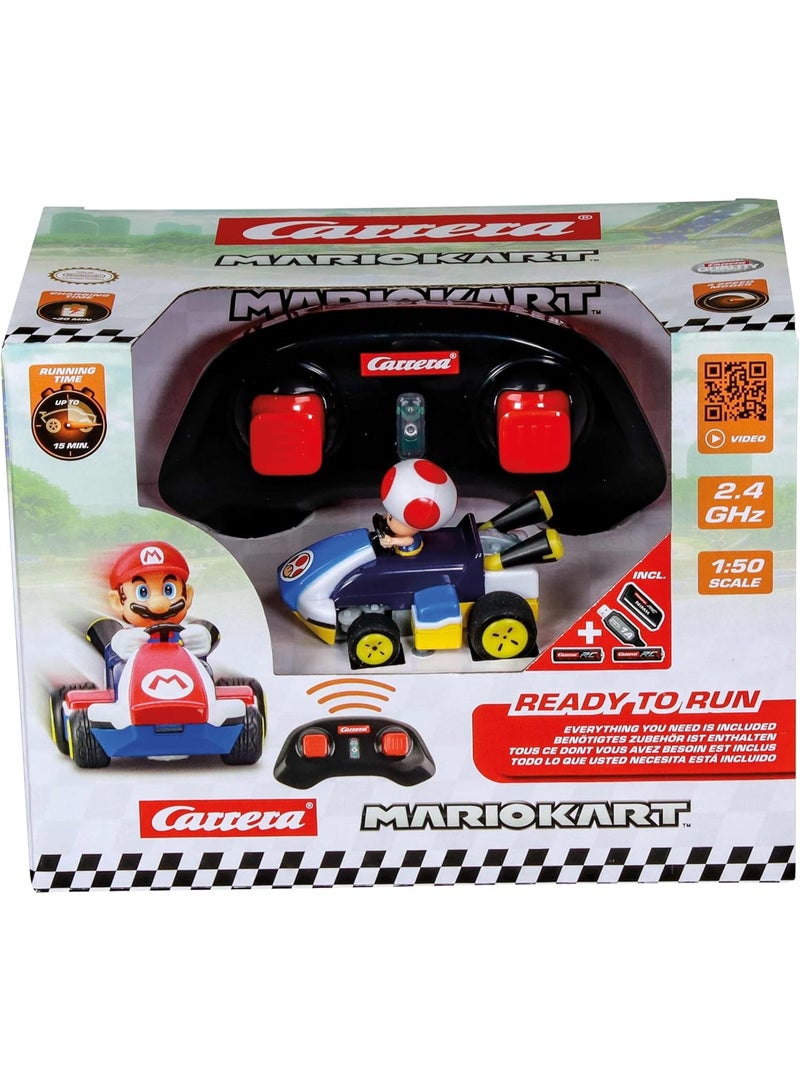 Carrera RC Mario Kart Mini RC Toad, For Children and Adults, Boys & Girls, Unique Original Licence, Instant Driving Fun with Ready to Run, Blue - Image 2
